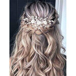 Silver Flower Bride Wedding Hair Vine Leaf Bridal Hair Piece Rhinestone